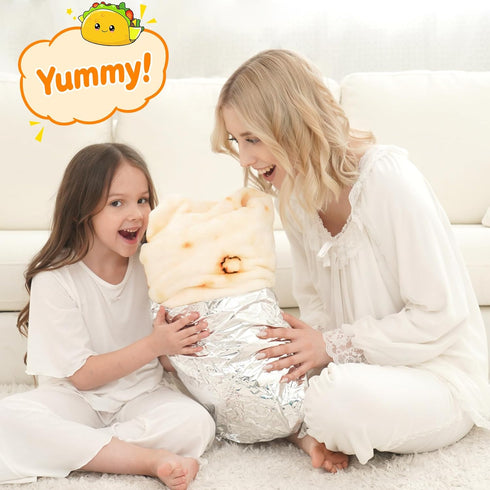 CASOFU Burritos Tortilla Throw Blanket - Funny Taco Food Blanket, 285 GSM Soft Flannel, 47 inches, Beige