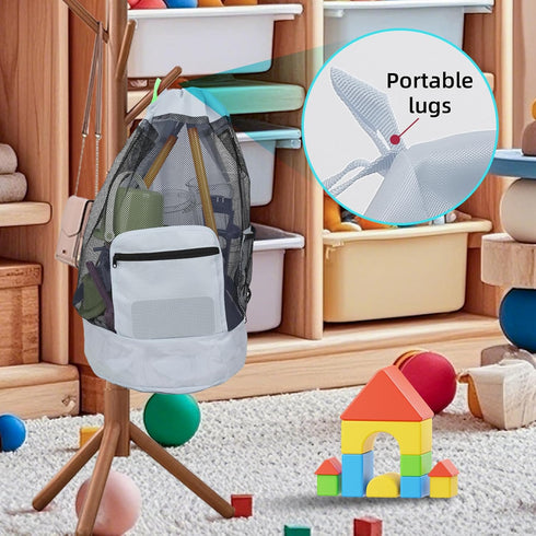 Anandming backpack (1, Beach toy bagmesh for beach,Beach Must Haves Sand Box Toys Seashell BagsWaterproof Swim Mesh