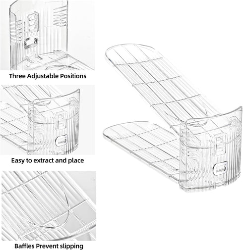 Organizer15Pack Shoe Slots Shoe Stackers for a Pair of Shoes,Adjustable Shoe Rack with Three LevelsShoe Storage Shoe