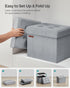 12.2 16.1 Inches 286 lb, ULSF200G02 SONGMICS Storage Ottoman, Foldable Small Ottoman Foot Rest, x Foot Stool, Ottoman