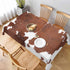 TKS MITLAN 60 84 Inch 6-8 Cowhide Decorative Rectangle Tablecloth Farm Animal Brown Cowhide Print Cow Polyester Table