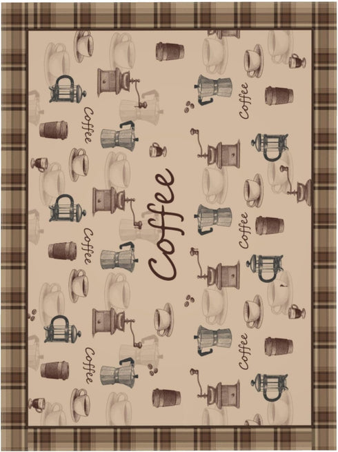 Verdiqor 54x72 Inch Brown Coffee Theme Rectangle Tablecloths, Waterproof Washable Table Cover for Party, Kitchen