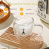 Binoster Bear Cute Mugs Kawaii Double Wall Glass Coffee Tea Mill Yogurt Cup Funny Novelty Gift for Women Her Friends