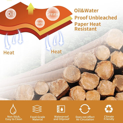 100PCS Food Grade Parchment Air Fryer Liners for Ninja DZ201 DZ071 DZ401 DZ550, Disposable Baking Paper, Oil/Water Proof