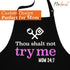 Cooking Apron for Mom with Spatula and Gift Box, Funny Kitchen Apron with 3 Pockets, Mother's Day Gift (Thou Shalt Not