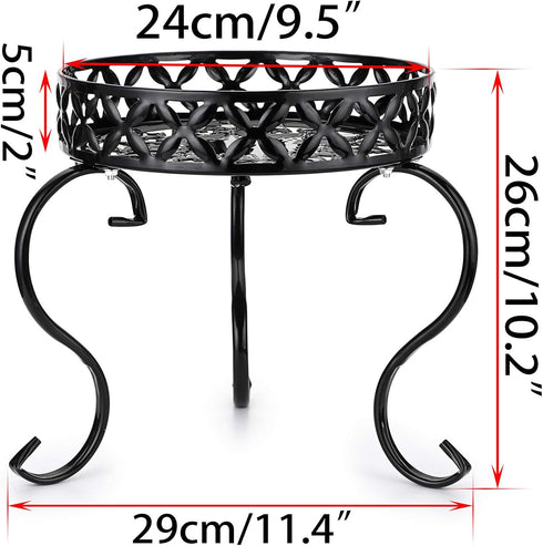 OwnMy Metal Round Plant Stand Indoor Outdoor Iron Flower Pot Holder, Heavy Duty Plant Stand Display Potted Rack