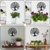 Yetaha Tree of Life Metal Wall Art - 11in x 11in Black Contemporary Iron Artwork Decor for Home and Garden