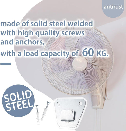 2-Set Heavy Duty Wall Fan Mounting Bracket, Solid Steel Fan Wall Mount with Fastening Screws