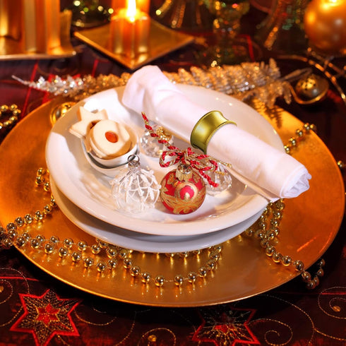 8 Pcs Gold Napkin Rings Set - Metal Napkin Holder Rings with Rhinestone Delicate Buckle for Holiday Table Decoration
