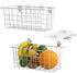MaraFansie Hanging Kitchen Baskets, Wire Storage Basket Over the Cabinet Door Organizer with Adhesive Strips and