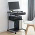 Topeakmart Mobile Compact Computer Desk Cart for Small Spaces, Work Workstation, Writing Desk Table with Drawers