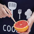 HOMQUEN Rose Gold Grapefruit Spoons Set, 3 Pieces, 2 Stainless Steel Spoons and 1 Knife with Titanium Plating