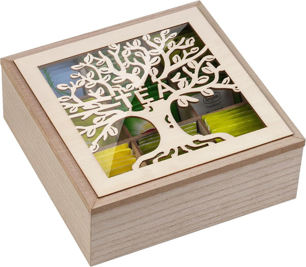 handrong Tea Box Organizer,Wood Teas Bag Holder,Tea Organizers and Storage,Teas Organizer with