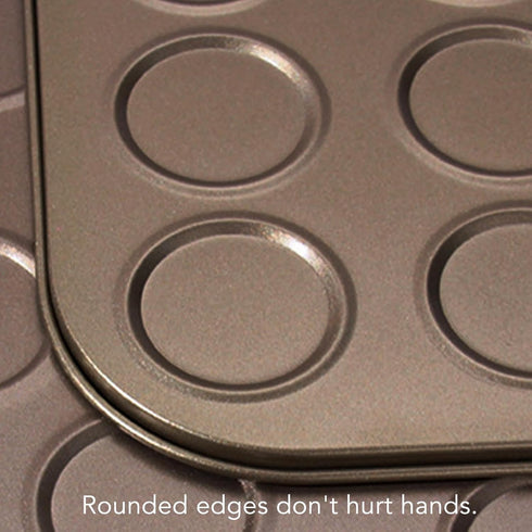 Pssopp Muffin Top Pan, Carbon Steel Muffin Baking Cupcake Tin for Yorkshire Pudding, Pies, Muffins (15 Hole)