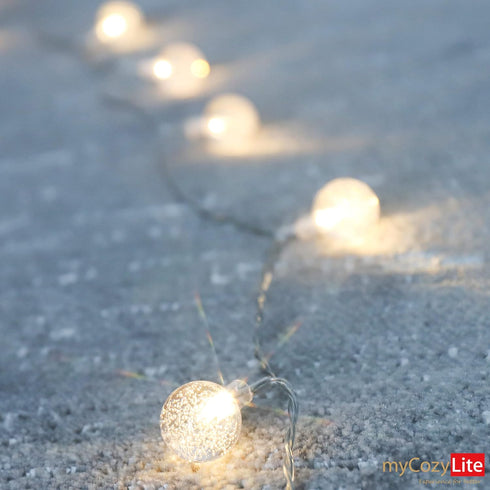 myCozyLite 20 LED String Lights Plug in, Globe String Lights Indoor and Outdoor, for Balcony, Patio, Bedroom, Wall