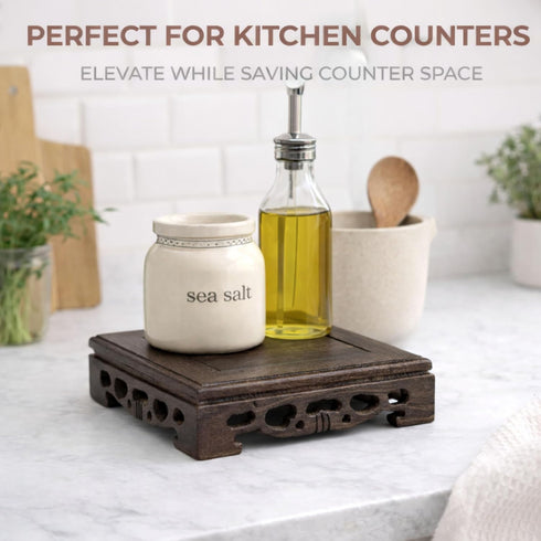 5.5"5.5" Wooden Display Square Stand Base Wood Plant Stand, Pedestal Stand, Tabletop Plant Stand, Risers Display