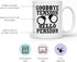 YouNique Designs Goodbye Tension Hello Pension - 11 Oz Portable Coffee Mug, Retirement Gift for Police Officer