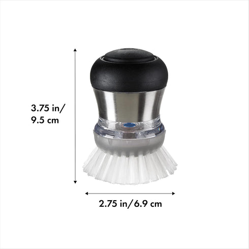 OXO Steel Palm Brush with Soap Dispenser - Perfect for Dish Cleaning