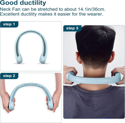 CIVPOWER Neck Fan, Portable Personal Cooling Rechargeable Bladeless Fan, Hands-Free Design for Men Women