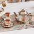 CHANJOON Set, Set 6 Gold Plated Red Rose Ceramic Tea Vintage Teapot, Beautiful Tea Coffee Serving People (Golden