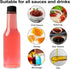30 Pack Hot Sauce Bottles, 5oz Clear Woozy Bottles with Leak Proof Black Caps and Labels