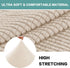 Turquoize Stretch Ottoman Cover - Soft Rectangle Slipcover with Elastic Bottom for Storage Ottoman (Large, Biscotti