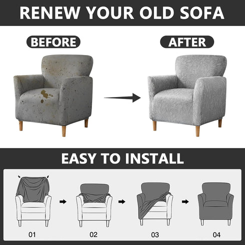 1 MIFXIN Banquet Armchair Slipcover Chair Cover with Arms Piece Spandex Elastic Stretch Accent Armchair Couch Sofa