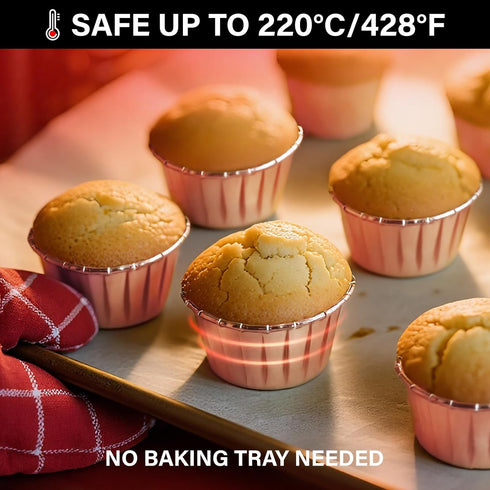 EUSOAR Aluminium Cups for Baking, 100pcs 3.5 oz Disposable Ramekins, Foil Cupcake Baking Cups for Parties