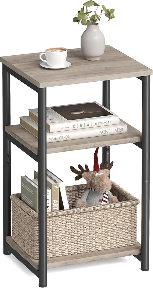VASAGLE Side Table, Small End Table, Tall Nightstand for Living Room, Bedroom,