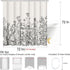 Emvency Shower Curtain Floral Border Herbs and Wild Flowers Vintage Engraving Light Grey Background, 72 x 72 Inches Set