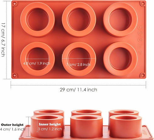 JOERSH 2Pcs Cookie Shot Glass Mold 6-Cavity Round Silicone Mold for Chocolate, Candy, Pudding, Mousse Dessert, Ice Shot Glass Mold by JOERSH