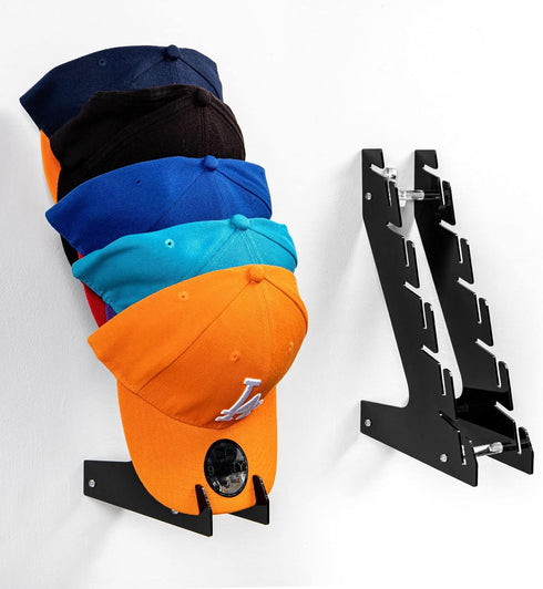 HAYVAN Hat Racks for Baseball Caps Set of 2 - Wall Mount or Stand Up, Acrylic Display and Storage for Up to 10 Caps