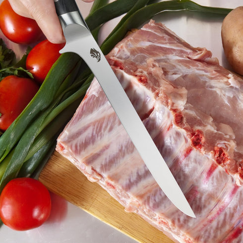 TUO Boning Knife, 7 inch Fillet Knife, German HC Steel Blade for Poultry & Fish, Full Tang Pakkawood Handle, BLACK HAWK