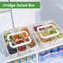 Divided Serving Tray with Lid and Handle - Portable Snack Container, Multi Compartment Clear Veggie Tray