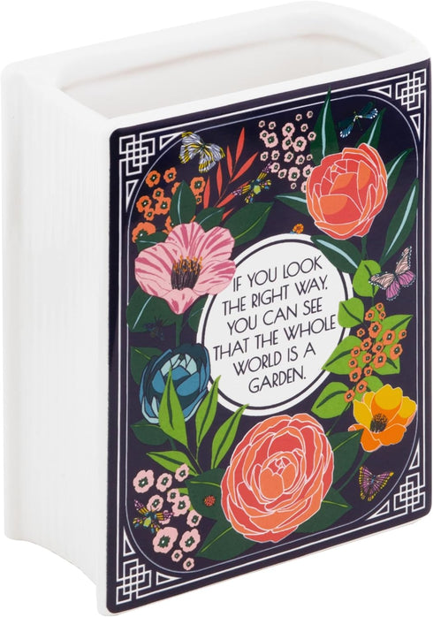 Steel Mill & Co Original Book-Shaped Decorative Vase, Ceramic Vases for Home Decor, Cute Bookshelf Decor, Unique Vase