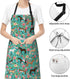 Floral Horse Print Waterproof Apron, Adjustable Neck Bib with 2 Pockets for Cooking Kitchen Gift