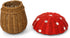 G6 COLLECTION Mini Mushroom Rattan Storage Basket With Lid Decorative Bin Home Decor Hand Woven Shelf Organizer Cute