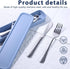 HANSGO 3PCS Portable Utensils Set with Case, Reusable Stainless Steel Cutlery for Lunch, Camping, School, Office