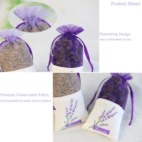 Empty Sachet Bags - Linen Fabric Organza Gauze Bags for Lavender, Spice, and Herbs