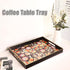 Counter Spsyrine Decorative Serving Tray with Handles, Black Lacquered Coffee Table Tray for Ottoman, Rectangle