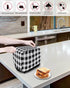Toaster Cover 4 Slice, Vintage Farmhouse Black White Buffalo Check Plaid Dust Cover with Pockets for Kitchen