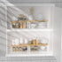 NEX Kitchen Cabinet and Counter Shelf Organizer, Stackable & Expandable, Set of 4, White and Natural, 7.7 x 15.6 x 6.2''