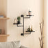 3-Tier YQSLYSF Window Rotating Plant Stand Shelf Indoor Black Metal Floating Shelves Wall Mount Plant Holders