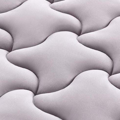 SLEEP ZONE Cooling Mattress Topper King Size, Quilted Fitted Cover, Soft Fluffy Down Alternative, Deep Pocket Grey