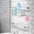 Adhesive Shower Caddy 2 Pack, No Drilling Stainless Steel Bathroom Organizer Shelf for Shampoo Holder, Silver