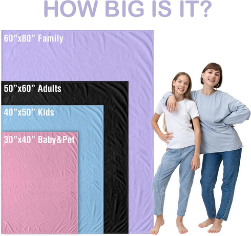 PerStudio Personalized Baby Blanket for Boys Custom Name Blankets Throws for Girls Customized Christmas Birthday Gifts