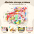 25-inch 3 Clear Bean Bag Chair Cover (No Filler) for Stuffed Animal Storage, Hidden Zippers Toy Organizer, Transparent