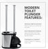 7.5" 9" 20.5") ToiletTree Products Modern Deluxe Freestanding Toilet Brush and Plunger Combo (Black - x x