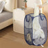2 Pack Collapsible Pop Up Laundry Hamper, Large Capacity Mesh Laundry Basket for Apartments & Student Dorms (Beige+Blue)