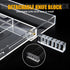 Acrylic Silverware Drawer Organizer, Expandable Kitchen Organizer for Forks and Knives, Multipurpose Storage Solution